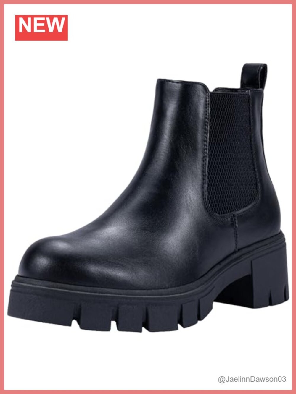 Women's Chunky Platform Chelsea Ankle Boots Slip On Faux Leather Block Heel